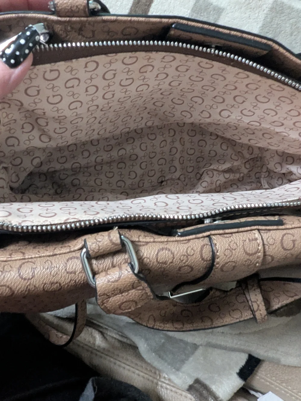 Guess tan satchel